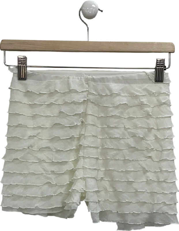 Women's Armenian Wool SweatersPublic Desire Cream Ruffle Detail High Waist Shorts UK 10