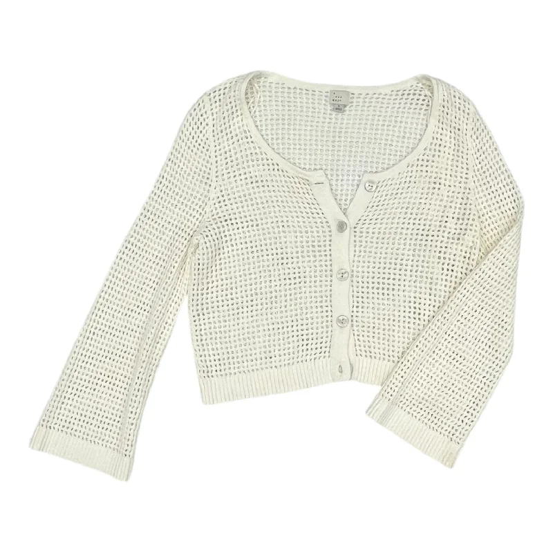 Women's Aran Knit SweatersSweater Cardigan By A New Day In Cream, Size:L