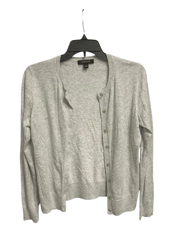 Women's Wide Collar SweatersCardigan By Ann Taylor In Grey, Size: S