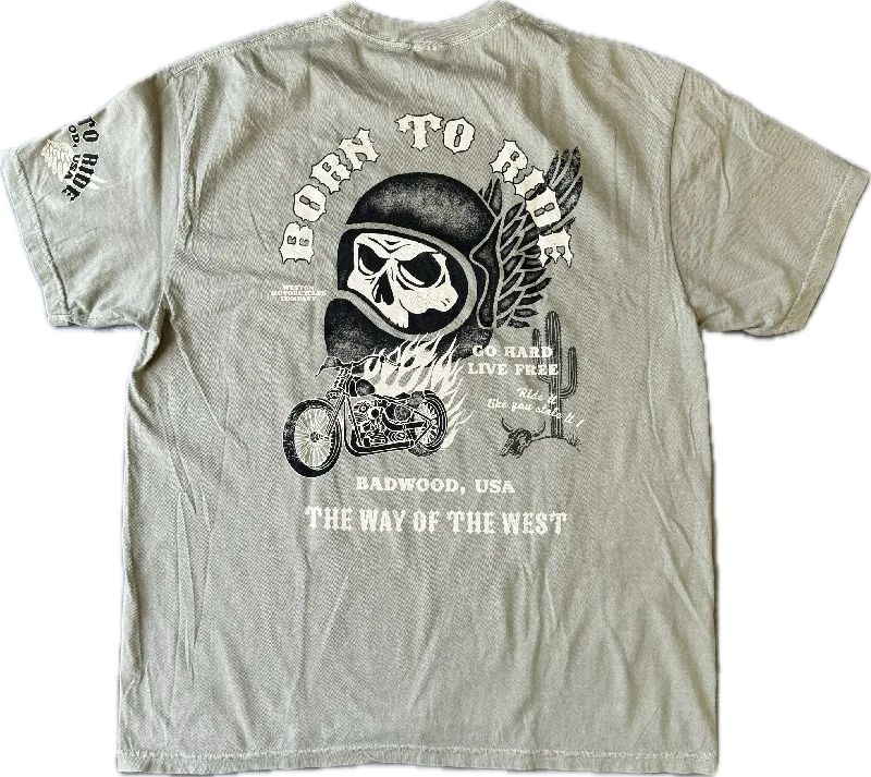 Women's Blouse for Business"BORN TO RIDE" Tee in HAZEL