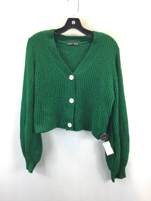 Women's Wide Collar SweatersSweater Cardigan By Shein In Green, Size: 6