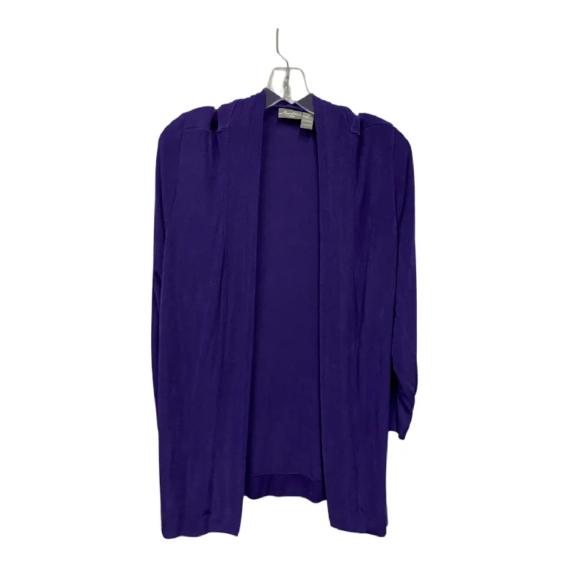 Women's Merino Wool SweatersCardigan By Chicos In Purple, Size:L