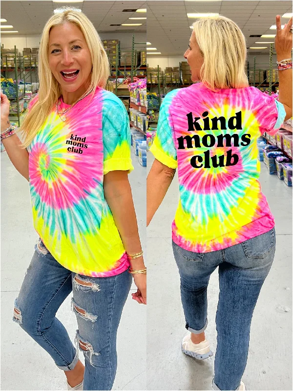 Women's Blouse with Narrow CollarKind Moms Club Tie-Dye Tee