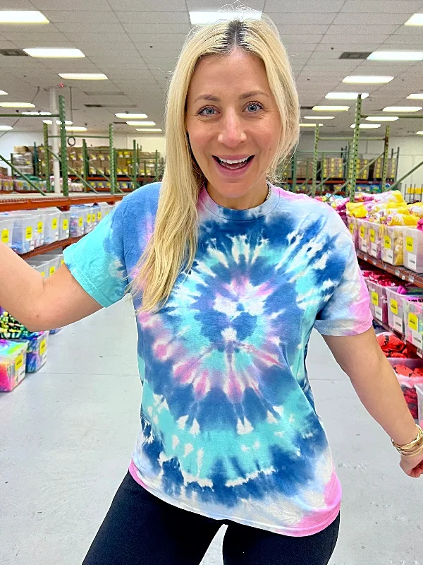 Women's Blouse with V-Shaped CollarUnicorn Swirl Tie-Dye Tee - Blank