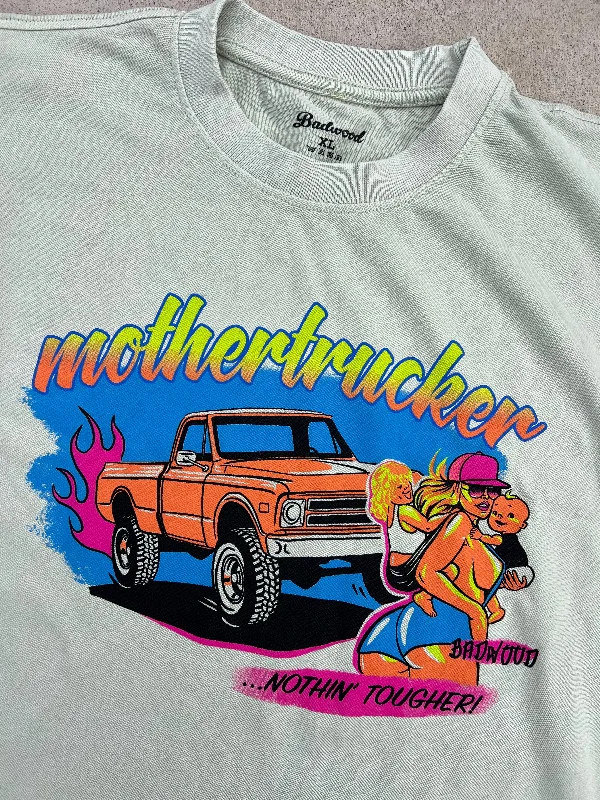 Women's Blouse with Beads"MOTHERTRUCKER" Heavyweight Tee in MINT