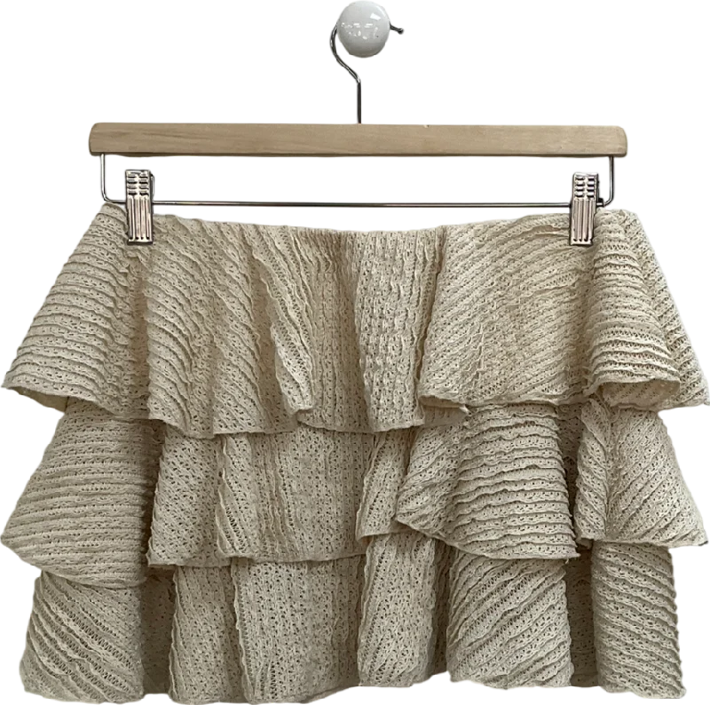 Women's Bosnian Wool SweatersEgo Beige Tiered Mini Skirt UK 10