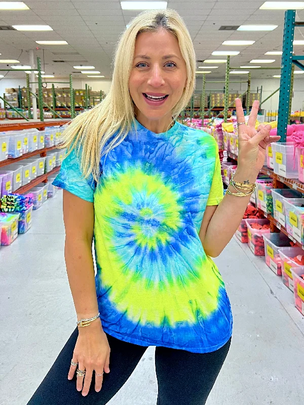 Women's Blouse with Rounded CollarSunset Swirl Tie-Dye Tee