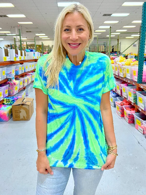 Women's Blouse with Straight HemBlue Hawaii Twist Tie-Dye Tee - Blank