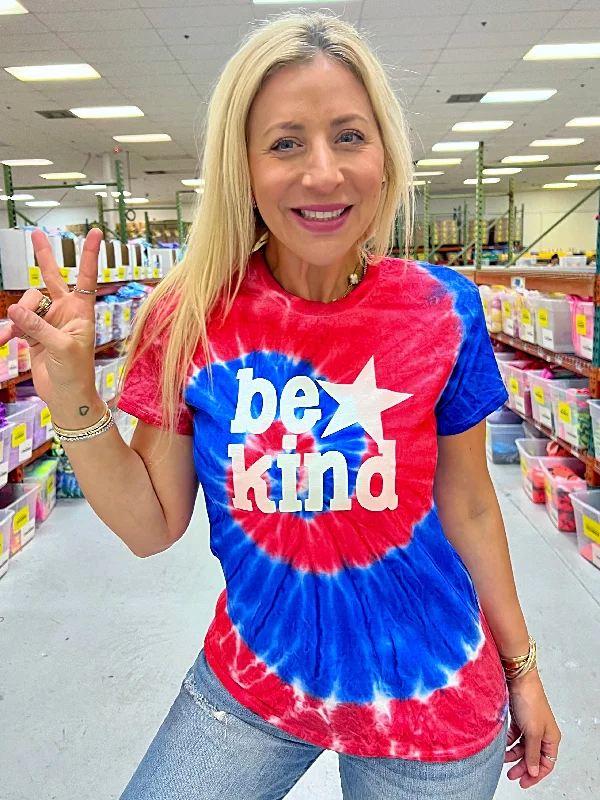 Women's Blouse with Lapel CollarRed, White & Kind Star Tee