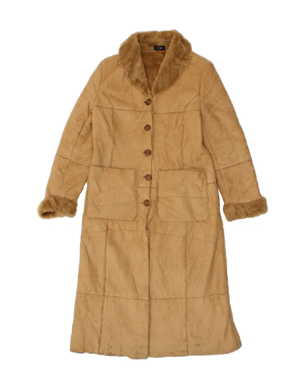 Women's Anorak CoatsVINTAGE Womens Sherpa Overcoat UK 14 Medium Beige