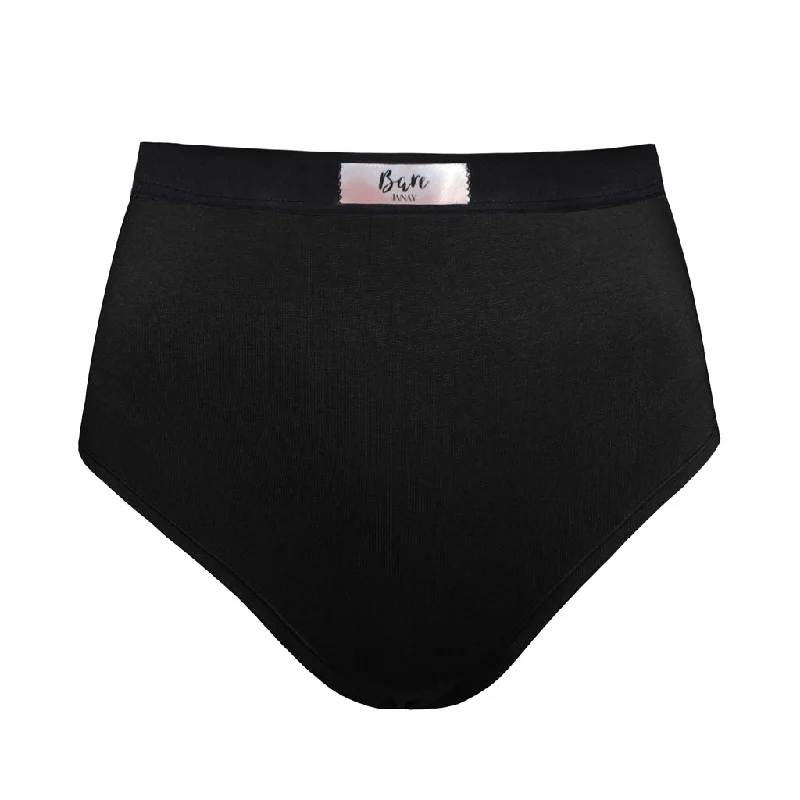 wireless maternity braBare Bamboo Black High Waisted Brief