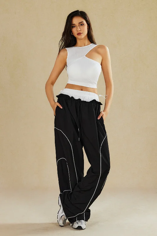 Women's LeggingsDouble Waistband Color Block Trousers