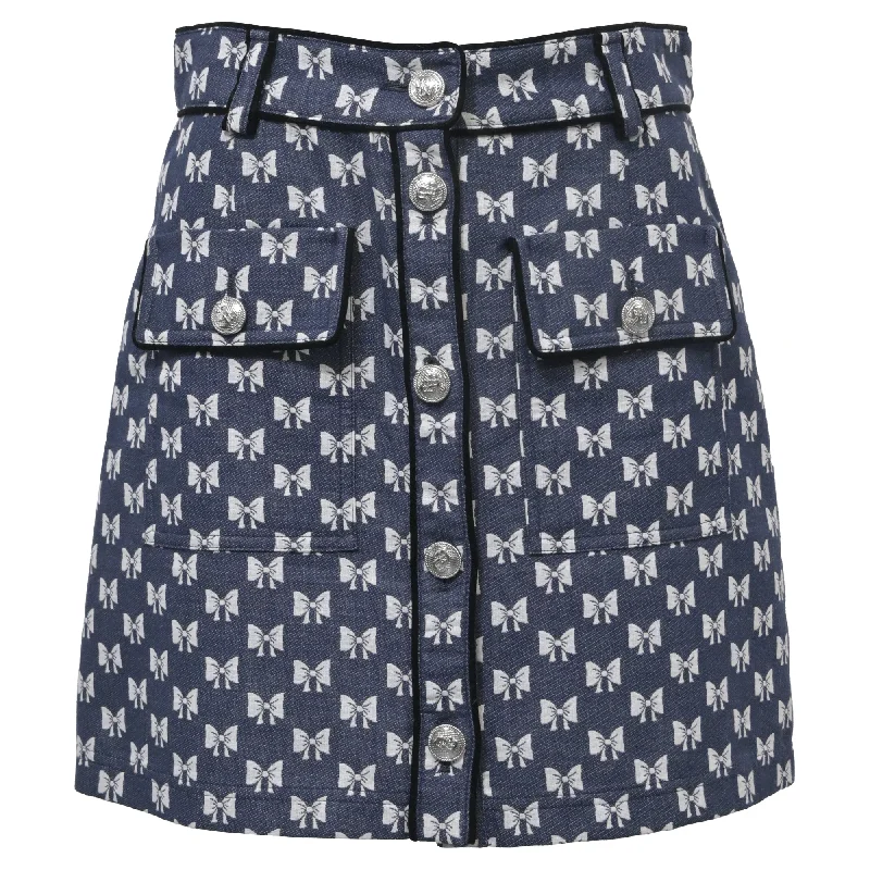 Women's Woven SkirtsMaje Jonala Printed Mini Skirt in Blue Cotton