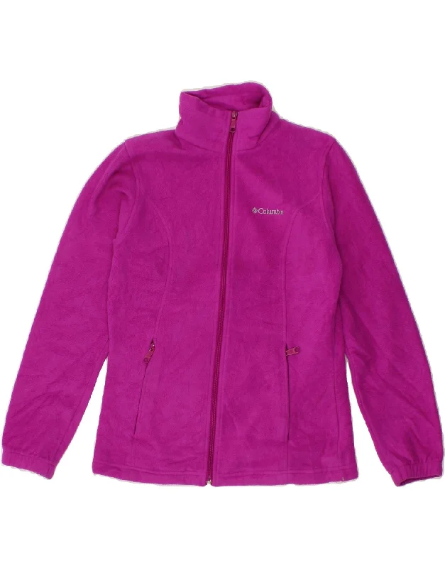 Women's Coats with Fur Trimmed ZipperCOLUMBIA Womens Fleece Jacket UK 10 Small Pink Polyester