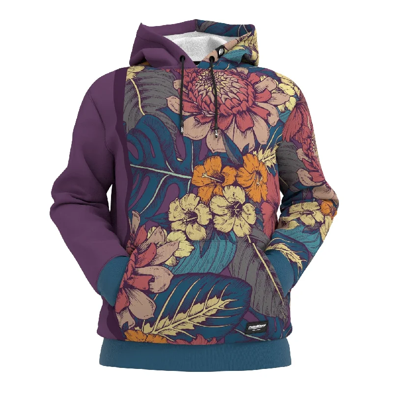 Women's Hooded Sweatshirts with Elastic WaistBotanical Hoodie