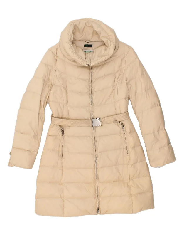 Stylish Women's CoatsBENETTON Womens Padded Jacket IT 46 Large Beige Polyamide