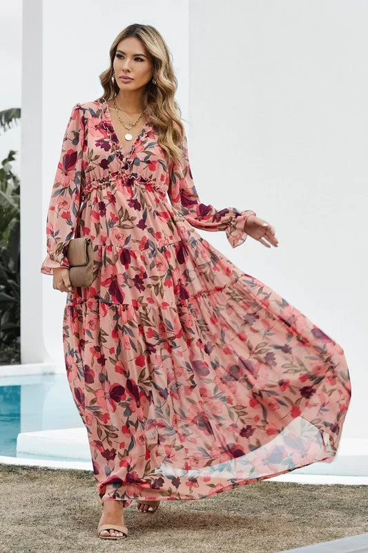 Women's Low Collar DressesBrianna Floral Maxi