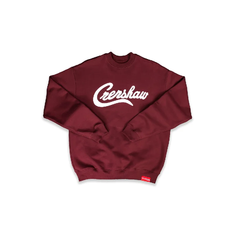 Women's Hooded Sweatshirts with Velvet LiningLimited Edition Ultra Crenshaw Crewneck - Burgundy/White