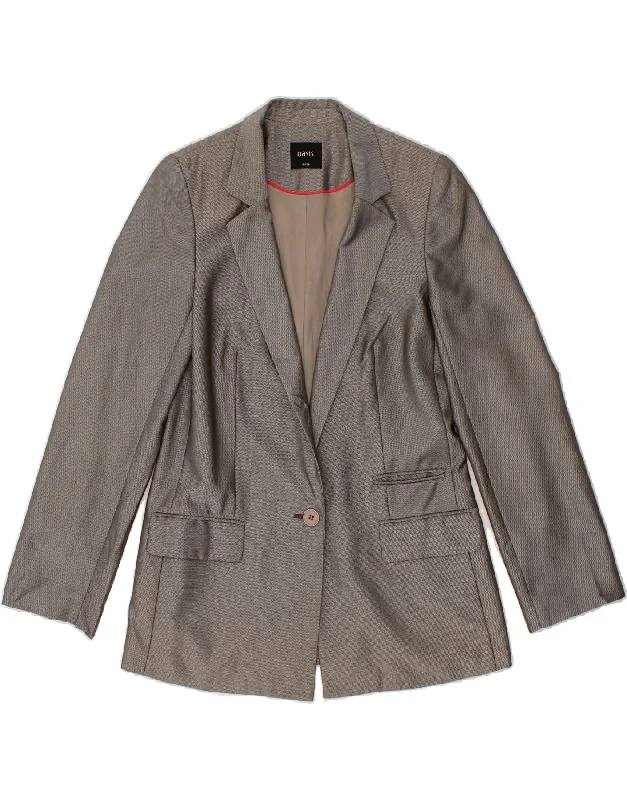 Women's Coats with ButtonsOASIS Womens 1 Button Blazer Jacket UK 10 Small Grey