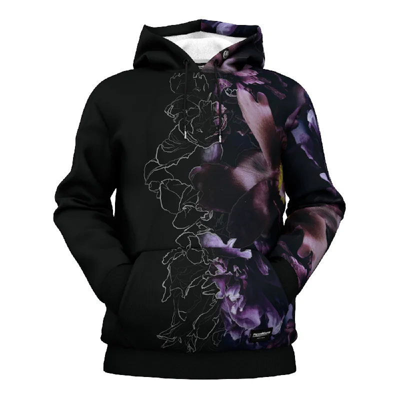 Women's Hooded Sweatshirts with Ribbed WaistDark Peony Hoodie