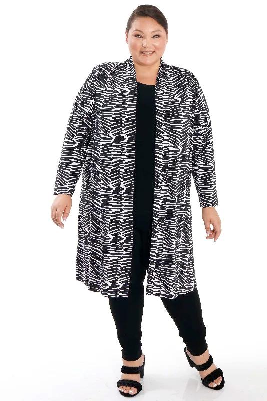 Women's Palazzo PantsVikki Vi Jersey Styx Long Sleeve Kimono Duster