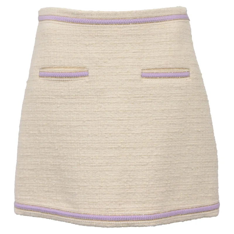 Women's Compression SkirtsMaje Janessa Tweed Mini Skirt in White Cotton