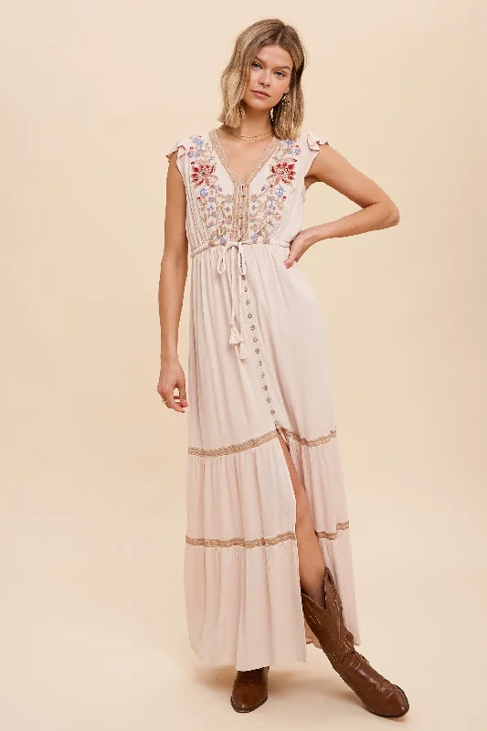 Women's Boat Collar DressesHazel Boho Maxi