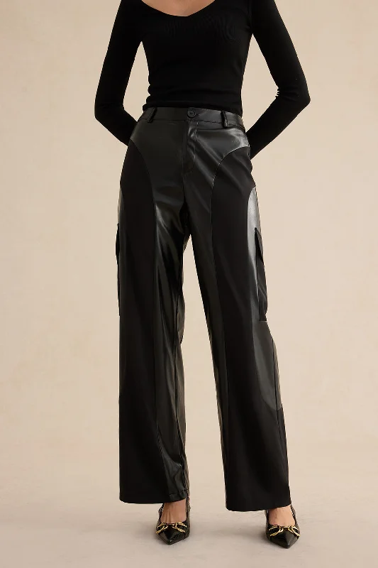 Women's Jodhpur BootsFaux Leather Patchwork Trousers