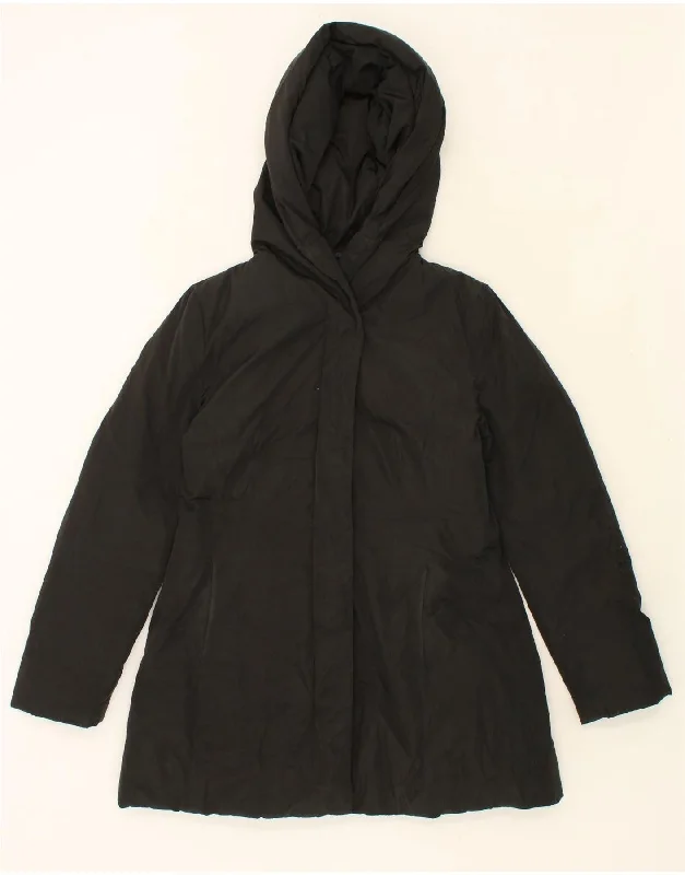 Women's Quilted CoatsSTEFANEL Womens Hooded Padded Coat UK 16 Large Black Polyester