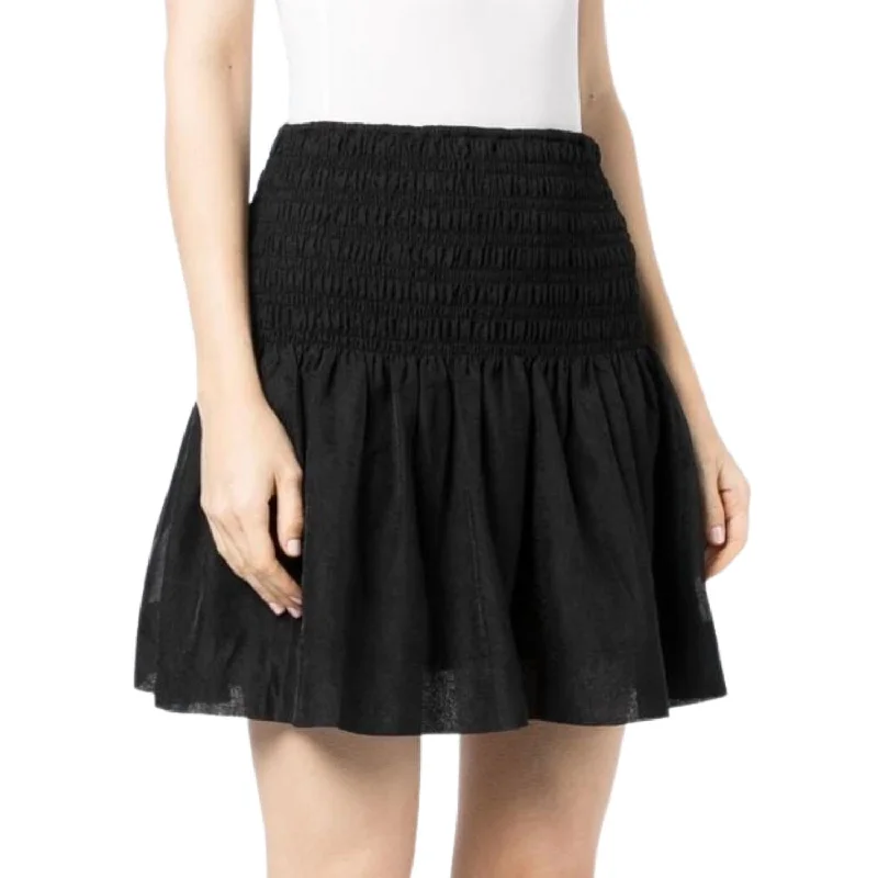 Women's Chic SkirtsCrinkled Georgette Smocked Mini Skirt In Black