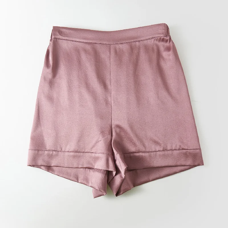 women's pajamas made from organic cottonCocoa Purple Pure Mulberry Silk Shorts | High-Waisted | 19 Momme | Soar Collection