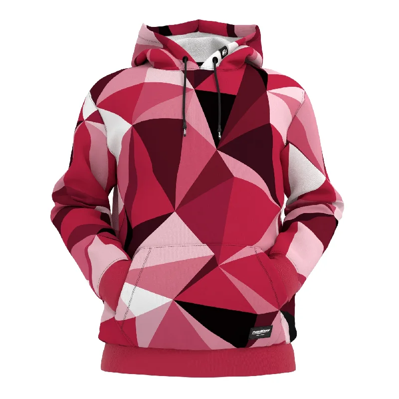 Women's Hooded Sweatshirts with Drawstring WaistCubes Magenta Hoodie