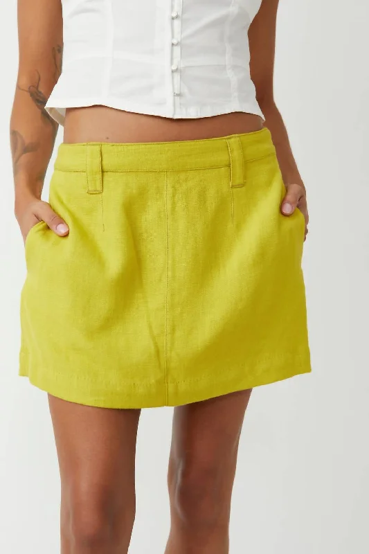 Women's A-Line SkirtsCan't Blame Me Mini Skirt In Citronelle