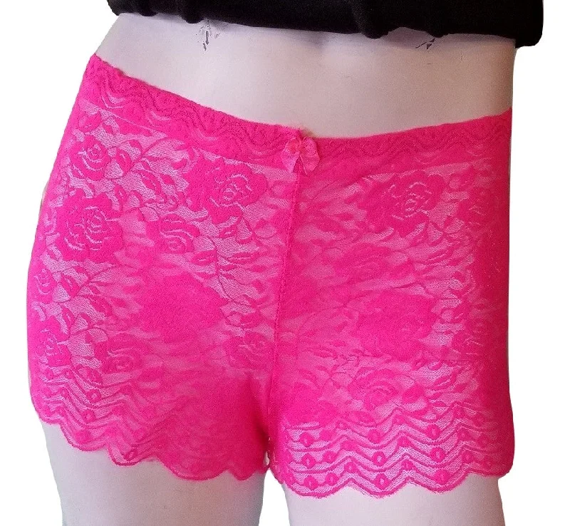 plus-size seamless panties in a variety of colorsPlus-Size Lace Boyshorts - Hot Pink