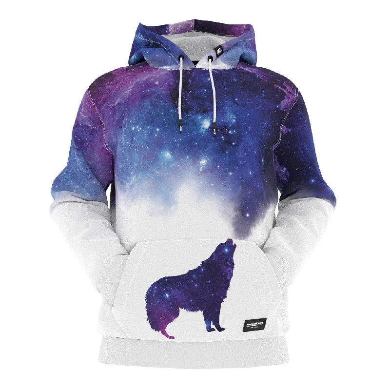 Women's Hooded CardiganGalaxy Howling Wolf Hoodie