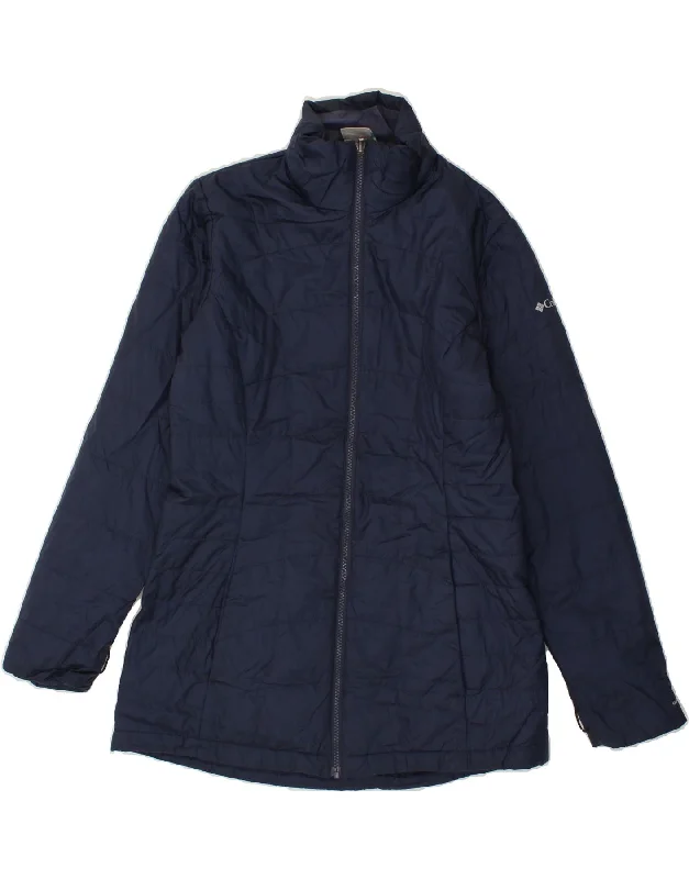 Women's Bomber CoatsCOLUMBIA Womens Padded Jacket UK 14 Medium Navy Blue Polyester