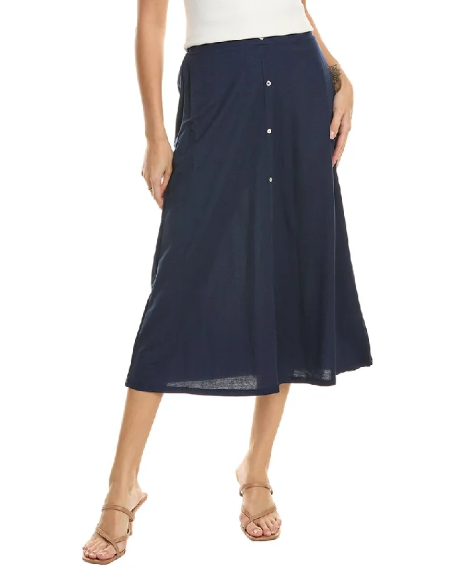 Women's Solid Color SkirtsBobeau Button Front Midi Skirt