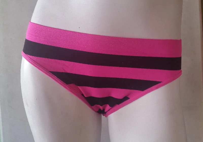 seamless sports briefs for active womenWomens Slinky Microfiber Panties - Pink & Black Striped