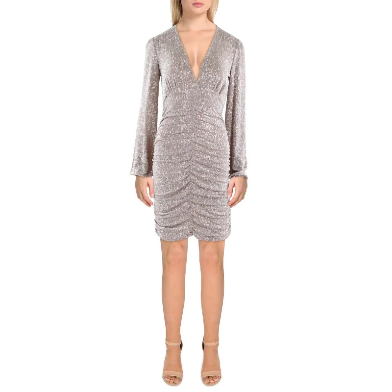 Women's Tiered DressesEmerald Sundae Womens Juniors Glitter Knit Bodycon Dress