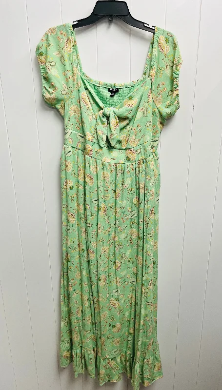 Women's Boat Collar DressesDress Casual Maxi By Torrid In Green & Orange, Size: L