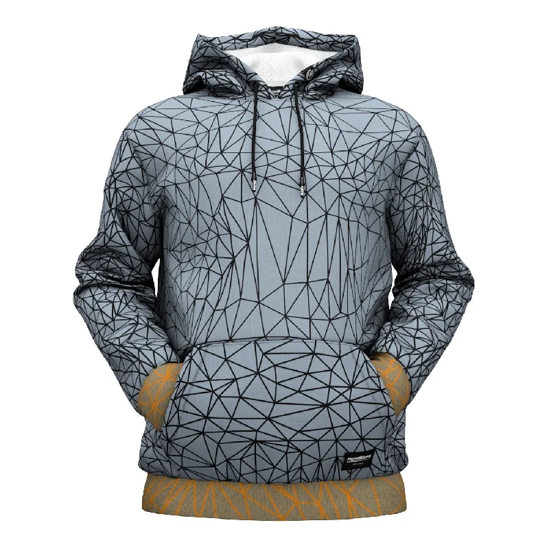 Women's Hooded Sweatshirts with Flannel LiningAbstract Gray Polygons Hoodie