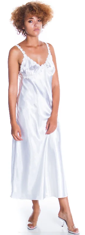 ladies' silk pajama topsWomen's Silky Nightgown With Venice Lace #6010