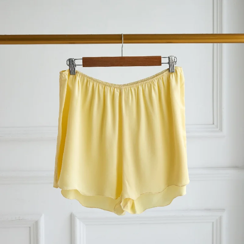 women's pajamas with a subtle shimmerCustom Made Pure Silk Scallop Edged Shorts | 19 Momme Silk Charmeuse