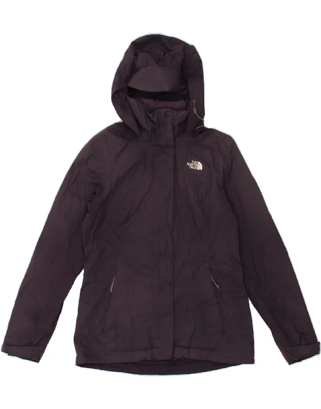 Women's Coats with Fur Trimmed ButtonsTHE NORTH FACE Womens Hooded Rain Jacket UK 14 Medium Purple Polyester