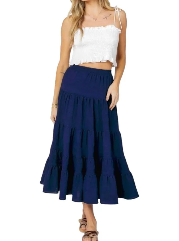 Women's Cool SkirtsBoho Skirt In Navy