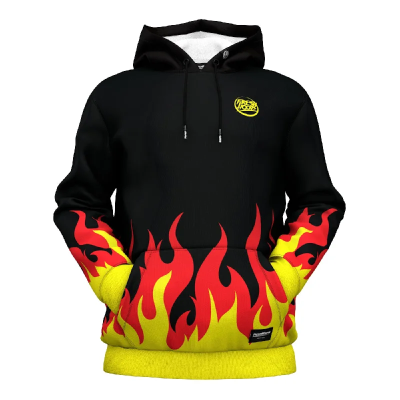 Women's Hooded Sweatshirts with Polka Dot LiningCartoon Flame Hoodie