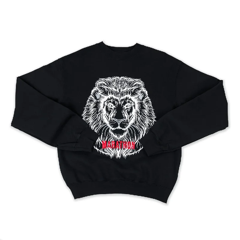 Women's Hooded Sweatshirts with Tapered WaistRespect Lion Crewneck - Black