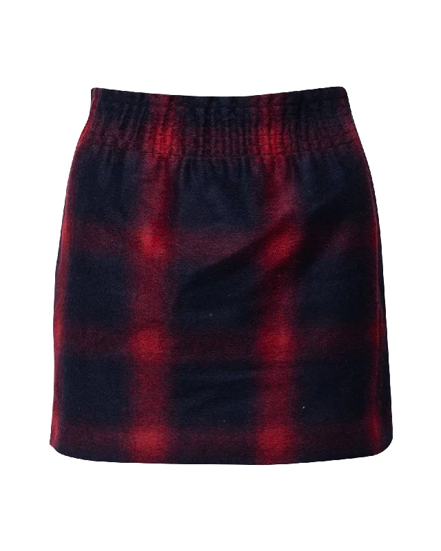 Women's Loose Fit SkirtsMaje Plaid Mini Skirt in Multicolor Wool