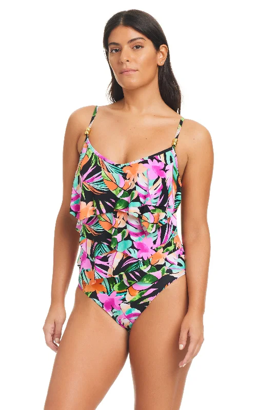 Beyond Tummy Control Bora Bora Bay Geo Overlay One-Piece Swimsuit