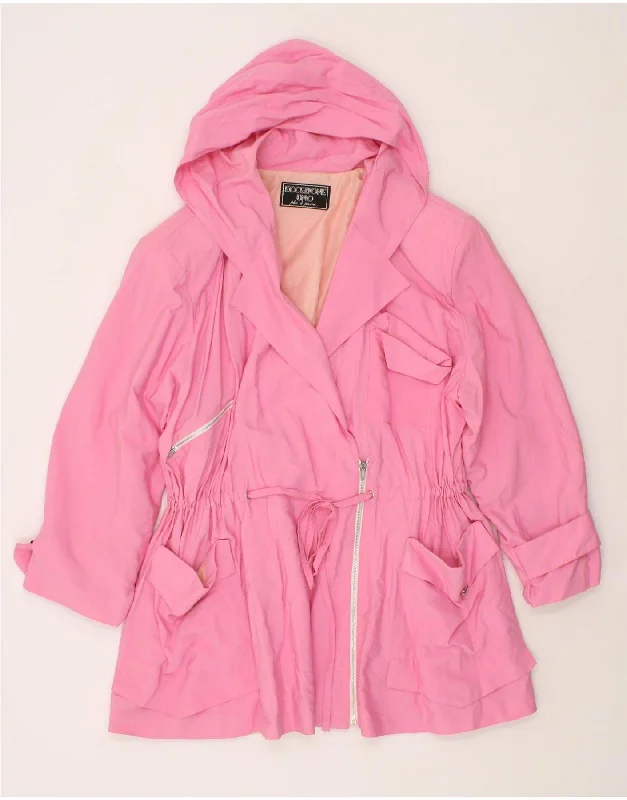 Women's Coats with PocketsVINTAGE Womens Hooded Overcoat UK 22 3XL Pink Viscose